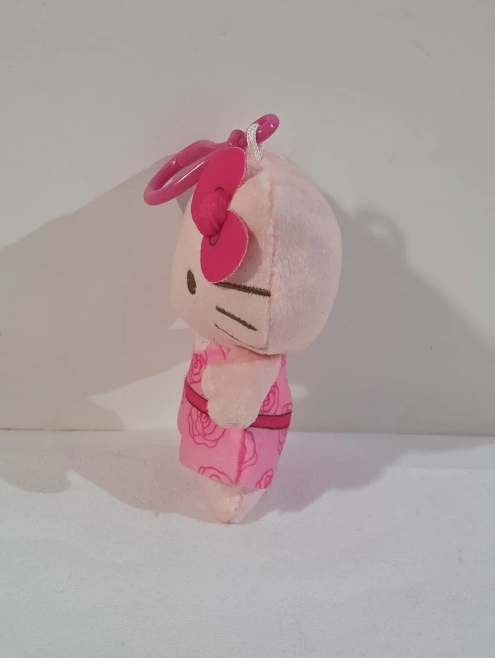 Hello Kitty pink rose dress plushie keychain